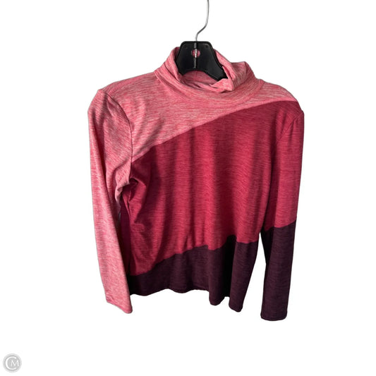Athletic Top Long Sleeve Collar By Kyodan In Orange & Red, Size: M