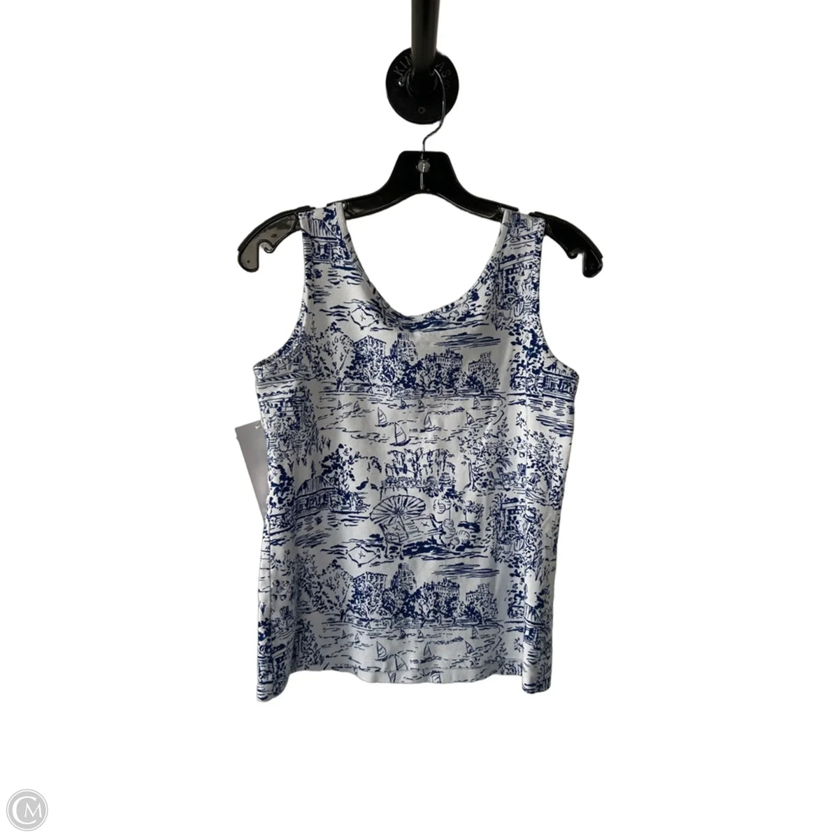 Top Sleeveless Basic By Lands End In Blue & White, Size: Xs