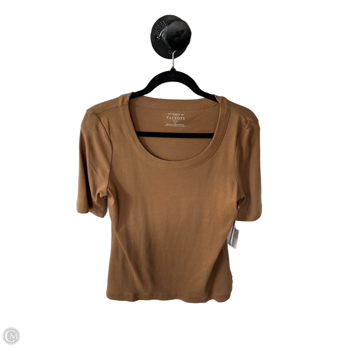 Top Short Sleeve Basic By Talbots In Tan, Size: Mp