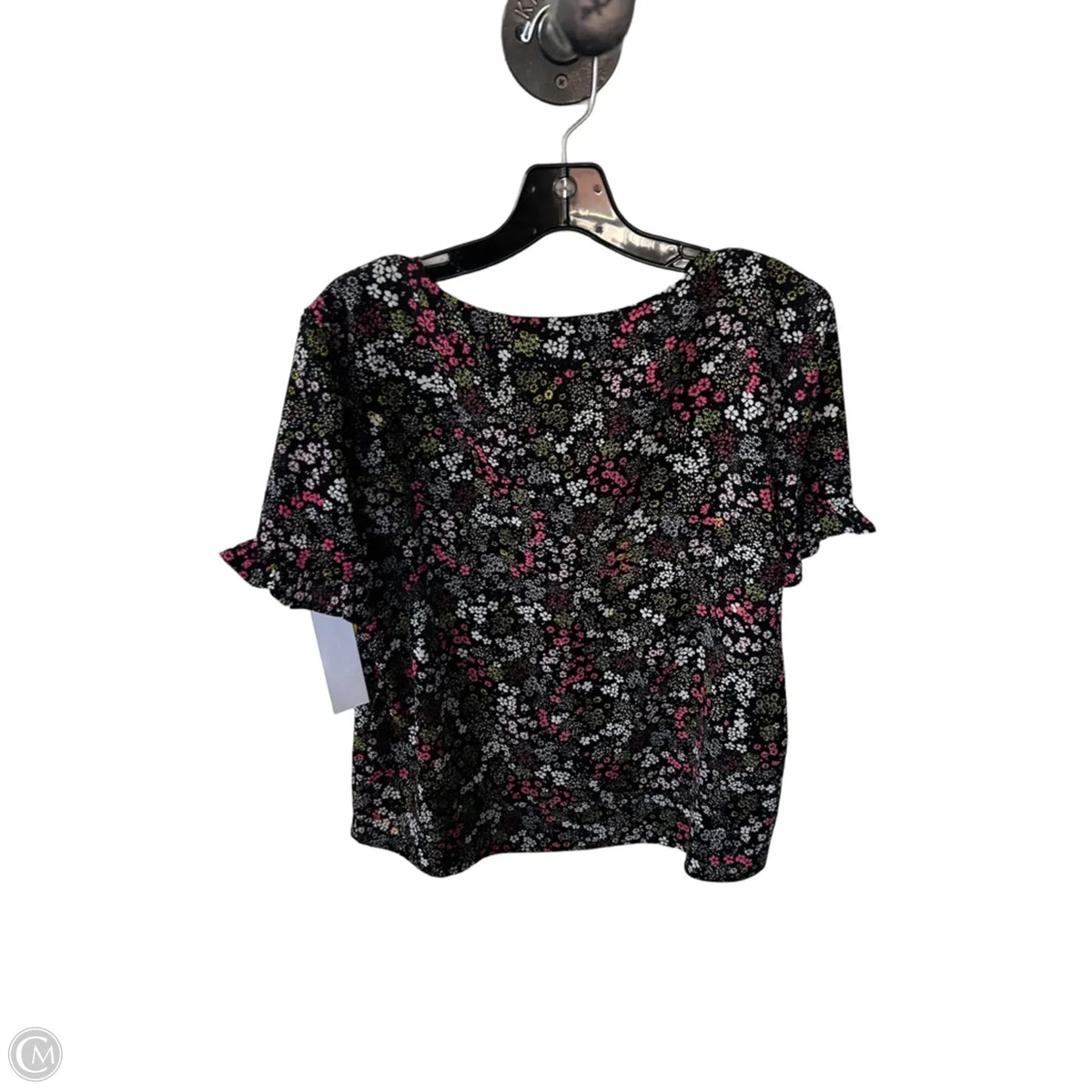 Top Short Sleeve By Cece In Black & White, Size: M
