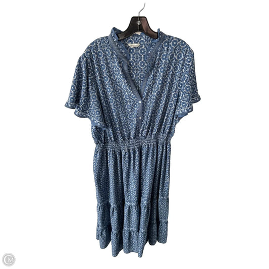 Dress Casual Maxi By Max Studio In Blue & White, Size: 3x