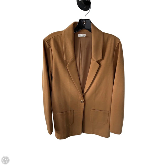 Blazer By Garnet Hill In Tan, Size: S