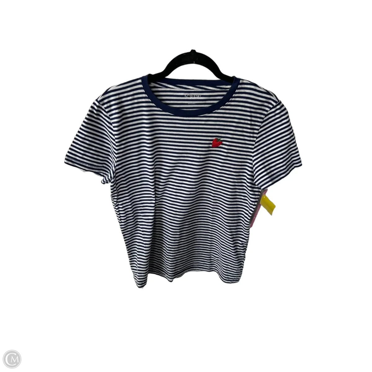 Top Short Sleeve Basic By J. Crew In Blue & White, Size: M