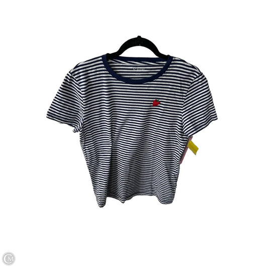 Top Short Sleeve Basic By J. Crew In Blue & White, Size: M