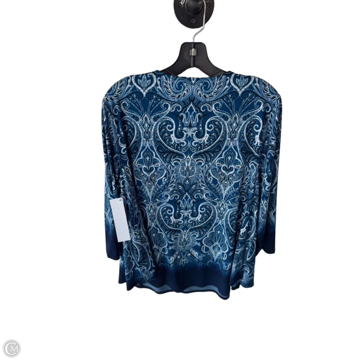 Top Long Sleeve By Chicos In Blue & White, Size: L