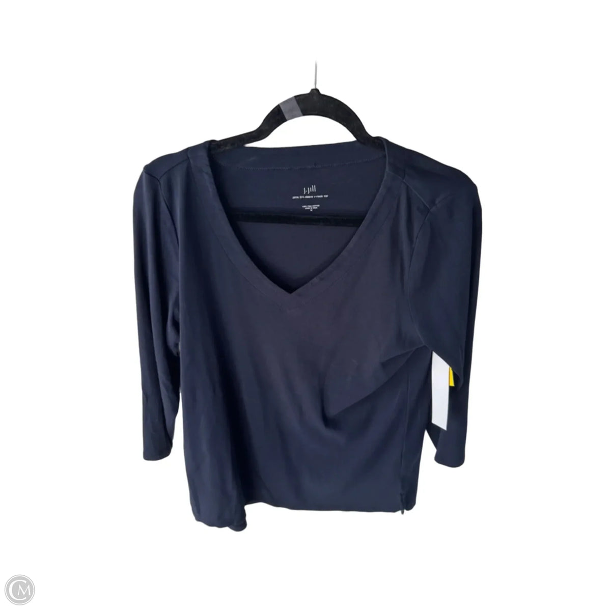 Top 3/4 Sleeve Basic By J. Jill In Navy, Size: M