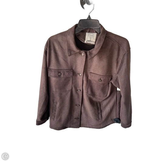 Jacket Shirt By Stoosh In Brown, Size: M