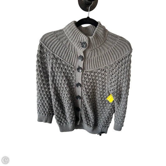 Sweater Cardigan By Ann Taylor In Grey, Size: M