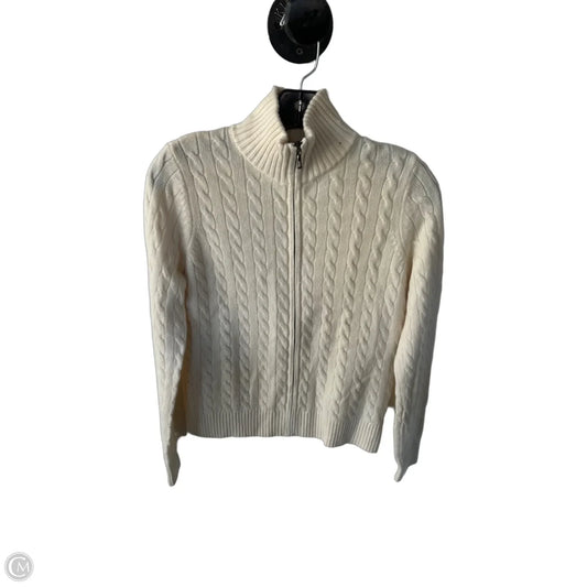 Sweater Cardigan By Lands End In Cream, Size: S