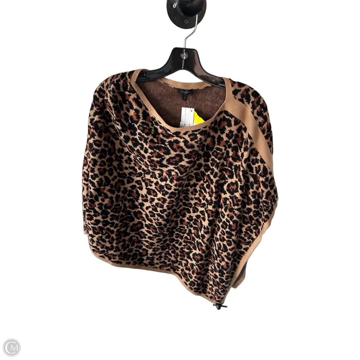 Poncho By Talbots In Black & Tan, Size: Xs