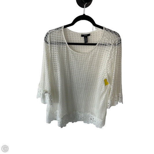 Top Long Sleeve By Alfani In Cream, Size: 1x