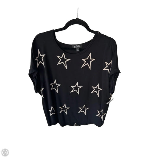 Top Short Sleeve By Buffalo David Bitton In Black & Cream, Size: L