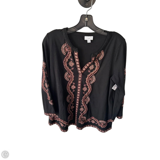 Top Long Sleeve By J. Jill In Black, Size: S
