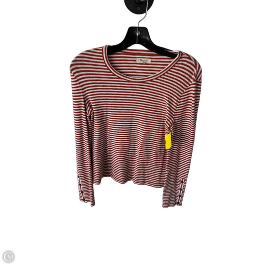 Top Long Sleeve By Madewell In Orange & White, Size: S
