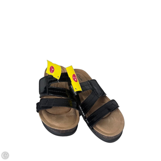 Sandals Heels Wedge By Clarks In Black, Size: 7