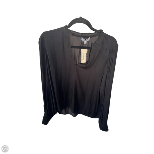 Top Long Sleeve By Evereve In Black, Size: L
