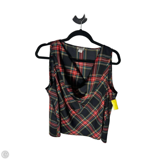 Top Sleeveless By J. Crew In Black & Red, Size: L