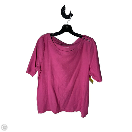 Top Short Sleeve By Talbots In Pink, Size: L