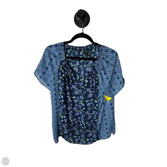 Top Short Sleeve By Talbots In Blue & Green, Size: L