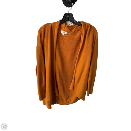 Sweater Cardigan By Loft In Orange, Size: Xl