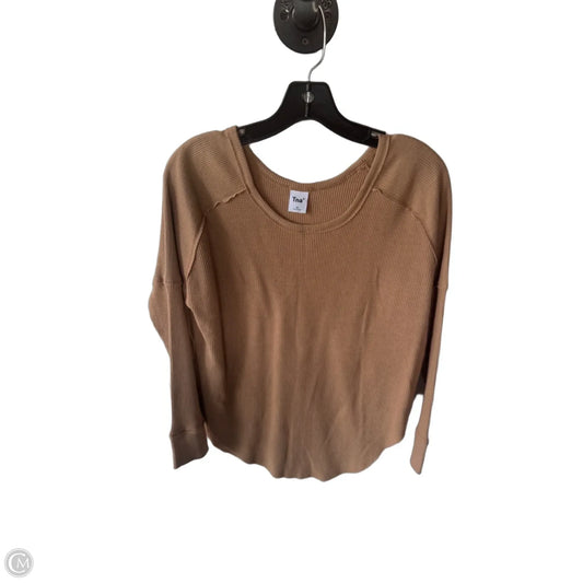 Top Long Sleeve By Tna In Tan, Size: Xs