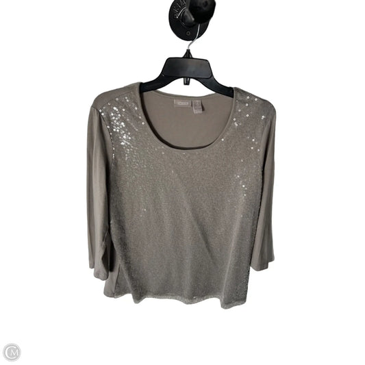 Top 3/4 Sleeve By Chicos In Grey, Size: L