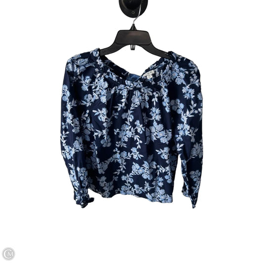 Top Long Sleeve By J. Crew In Blue & White, Size: M