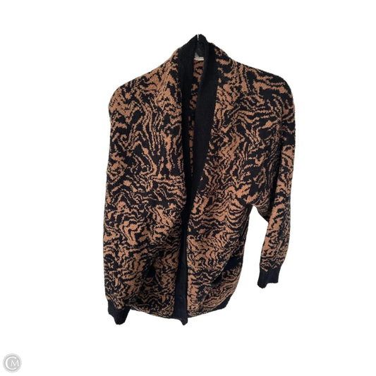 Sweater Cardigan Designer By Ugg In Black & Tan, Size: Xl
