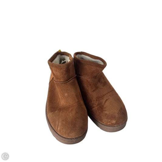Boots Ankle Flats By So In Brown, Size: 9