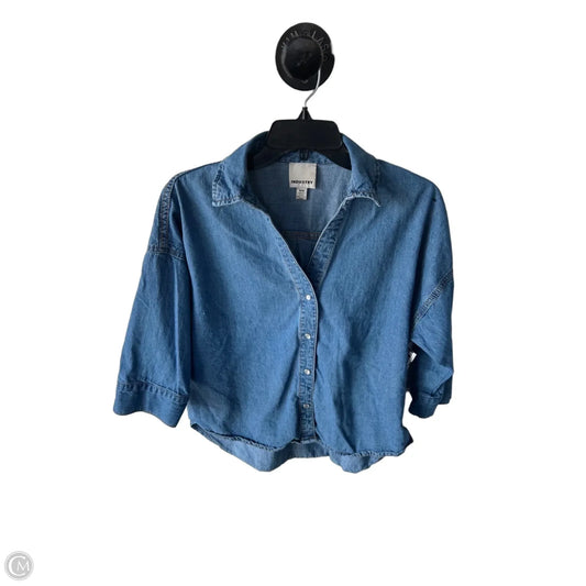 Top Short Sleeve By Industry In Blue Denim, Size: M