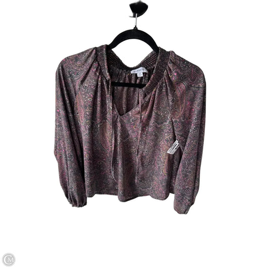 Top Long Sleeve By Evereve In Grey & Pink, Size: Xs