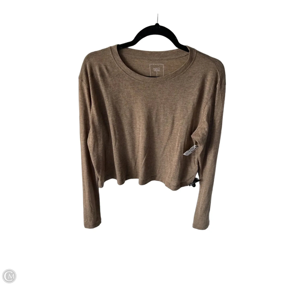 Top Long Sleeve Basic By Clothes Mentor In Tan, Size: M