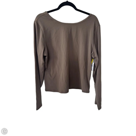 Athletic Top Long Sleeve Crewneck By Gapfit In Taupe, Size: Xxl