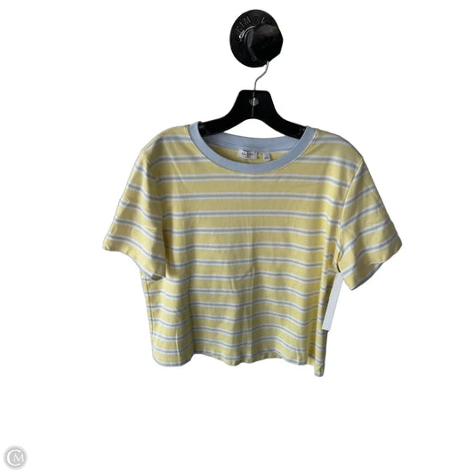 Top Short Sleeve By Babaton In Blue & Yellow, Size: L