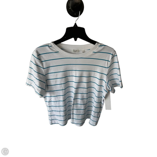 Top Short Sleeve By Babaton In Blue & White, Size: L