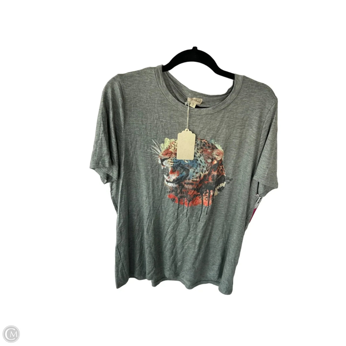 Top Short Sleeve Basic By Hem & Thread In Grey, Size: L