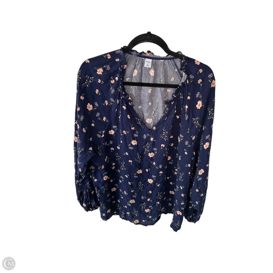 Top Long Sleeve By Old Navy In Blue, Size: Xl