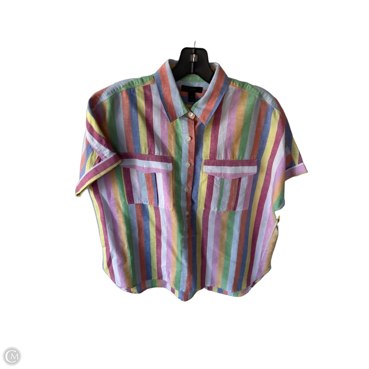 Top Short Sleeve By J. Crew In Striped Pattern, Size: S