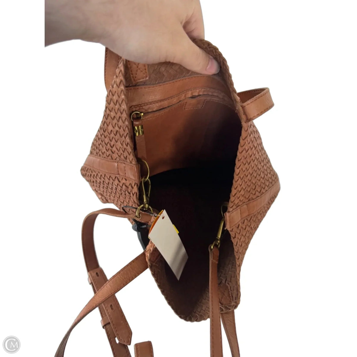 Handbag Leather By Madewell, Size: Medium
