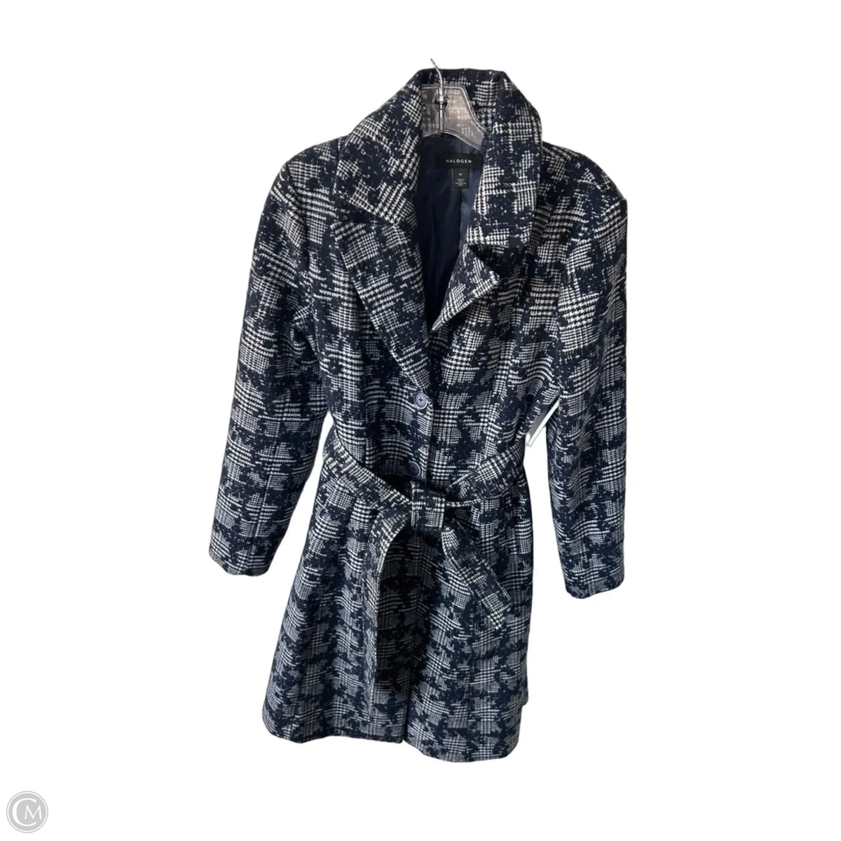 Coat Other By Halogen In Blue & White, Size: M