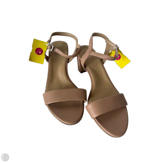 Sandals Heels Block By Naturalizer In Tan, Size: 9.5