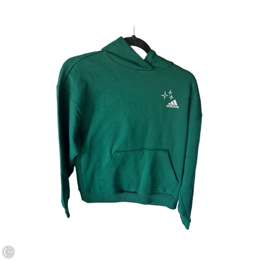 Athletic Sweatshirt Hoodie By Adidas In Green, Size: Xs