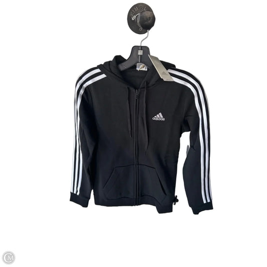 Athletic Sweatshirt Hoodie By Adidas In Black & White, Size: Xs