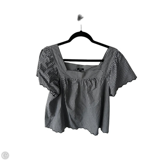 Top Short Sleeve By Rails In Black & White, Size: L