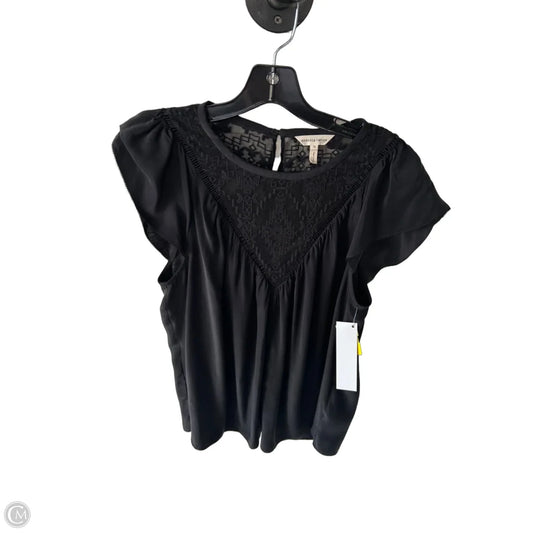 Top Short Sleeve By Rebecca Taylor In Black, Size: L