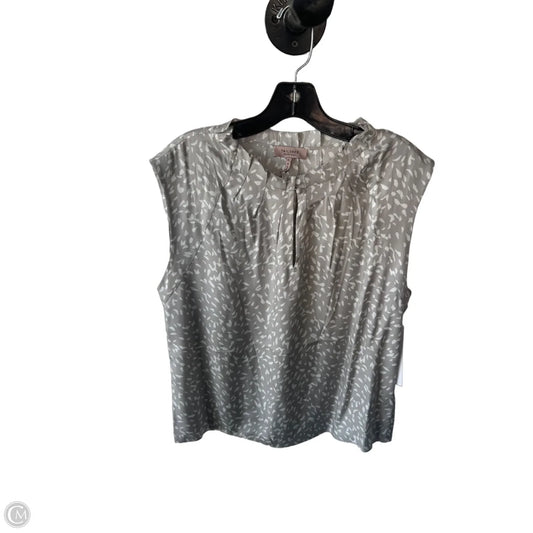 Top Sleeveless By Rebecca Taylor In Grey & White, Size: Xl