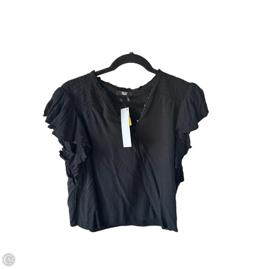 Top Short Sleeve By Paige In Black, Size: L