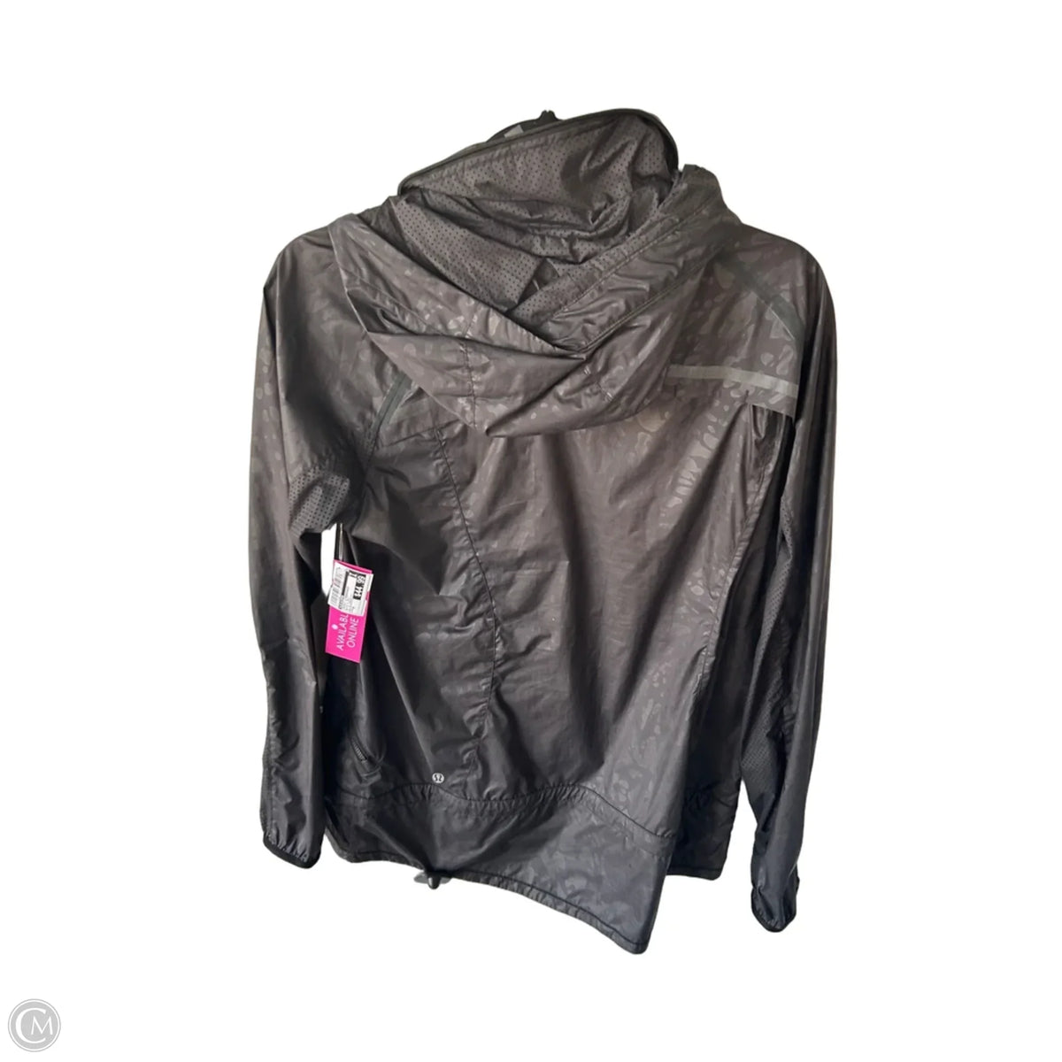 Jacket Windbreaker By Lululemon In Black & Grey, Size: M