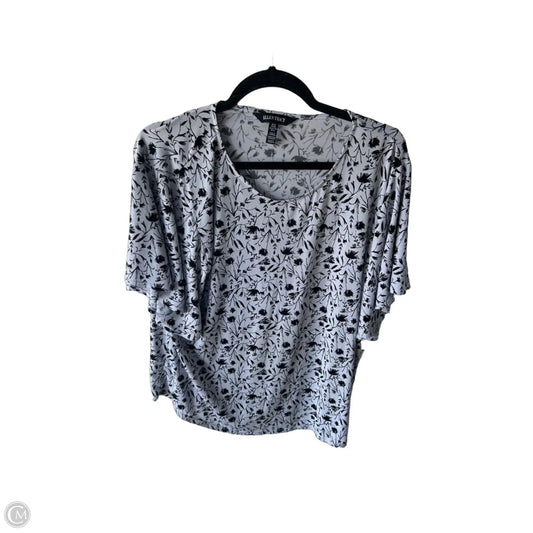 Top Short Sleeve By Ellen Tracy In Black & Grey, Size: Xl