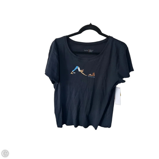 Athletic Top Short Sleeve By Lucy In Blue, Size: Xxl
